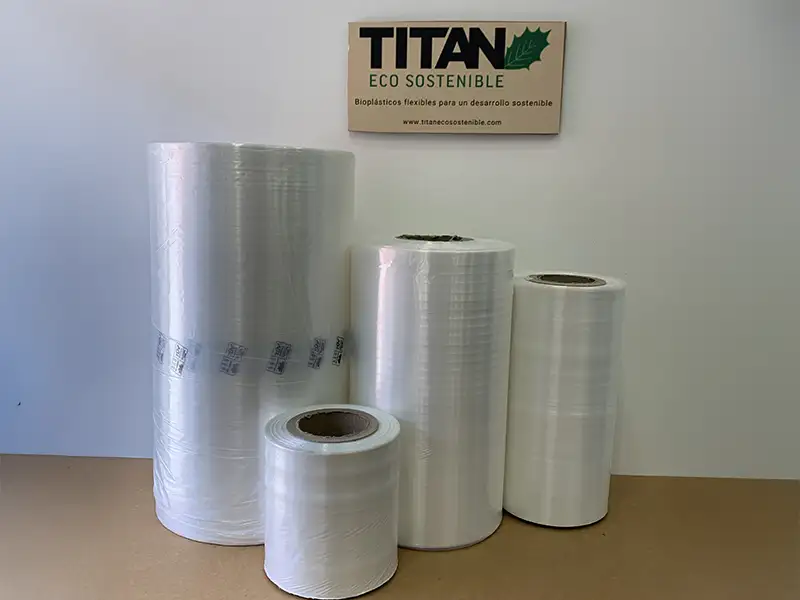 Material biodegradable de una lámina para retractilar