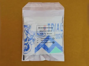 Self sealing compostable polybag for bagging garments (25x30+4)