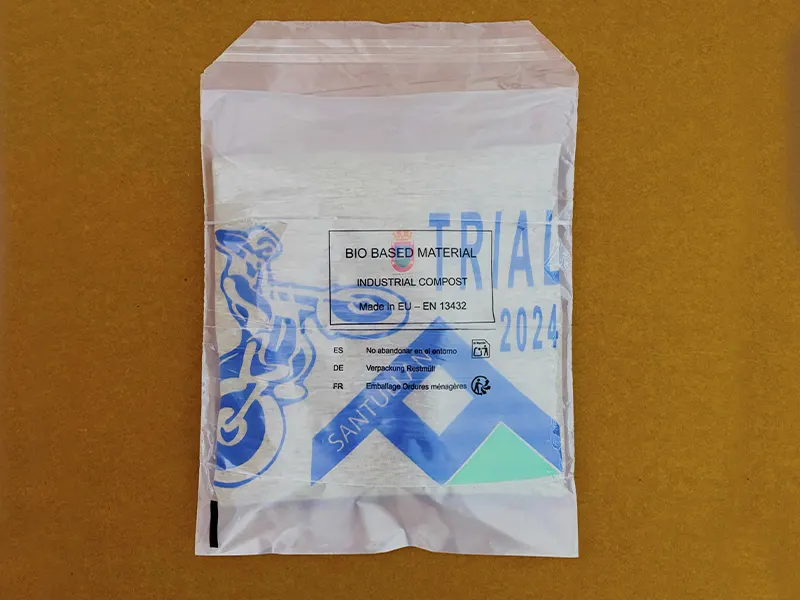Polybag compostable cierre autoadhesivo resellable